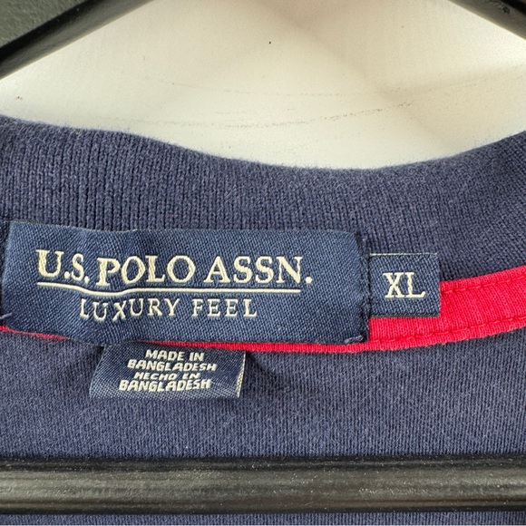 U.S. Polo Assn. Navy Blue Polo Shirt Red Detailing Men’s Size XL - Picture 4 of 4